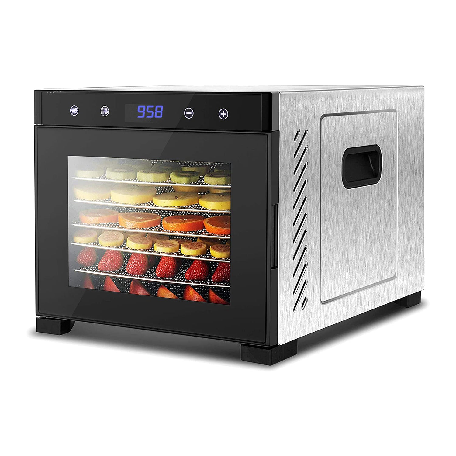 NutriChef Electric 600W Countertop Food Dehydrator w/ 6 Trays Silver (For Parts) - VMInnovations