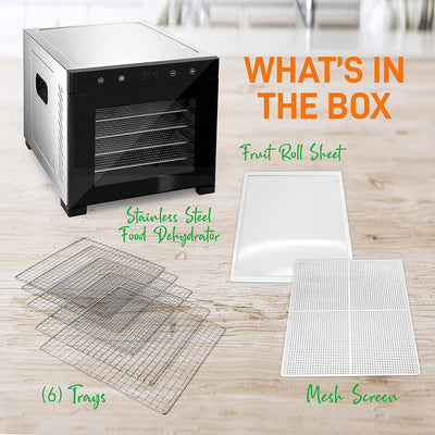 NutriChef Electric 600W Countertop Food Dehydrator w/ 6 Trays Silver (For Parts) - VMInnovations