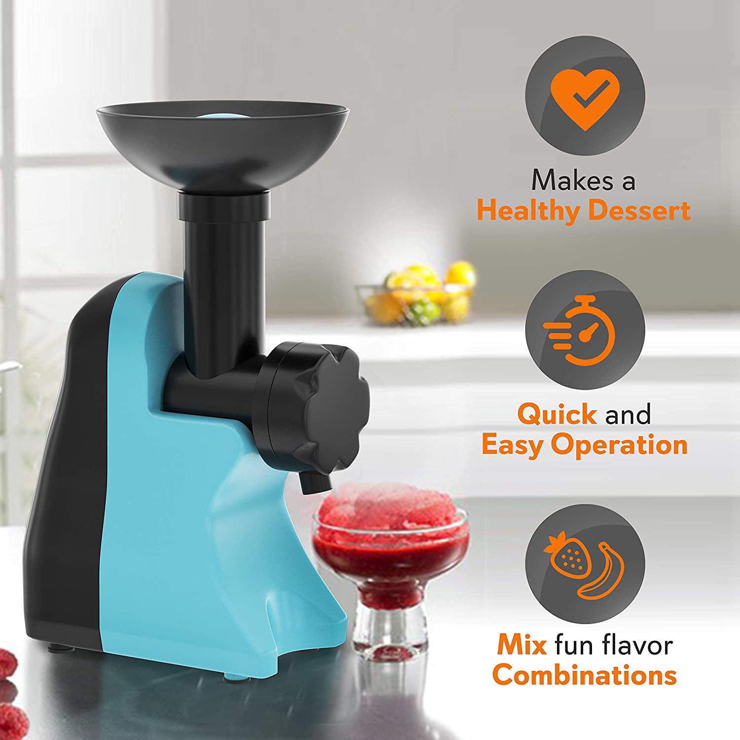 NutriChef Electric Soft Serve and Sorbet Machine Frozen Dessert Maker (Open Box) - VMInnovations