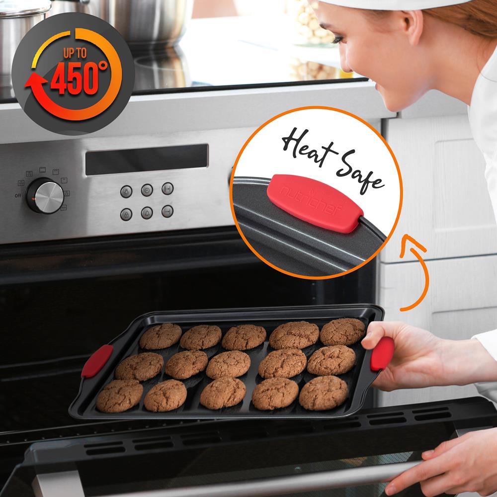 NutriChef Oven Carbon Steel 10 Piece Bakeware Set w/ Deluxe 3 Piece Bakeware Set