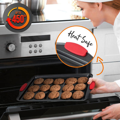 NutriChef Kitchen Deluxe Non Stick Carbon Steel 3 Piece Bakeware Set (2 Pack)