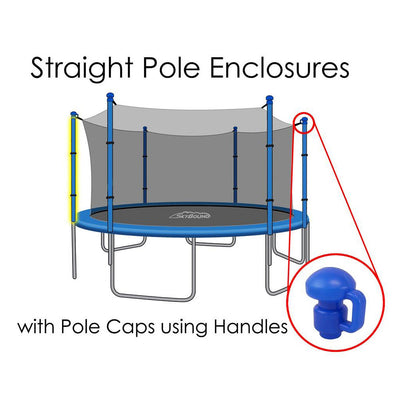 SkyBound Round Trampoline Net w/6 Enclosure Poles for 12ft Frames (Open Box)