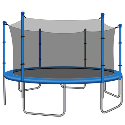 SkyBound Round Trampoline Net w/6 Enclosure Poles for 12ft Frames (Open Box)