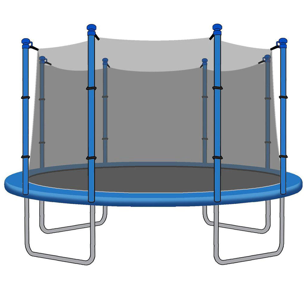 SkyBound Round Trampoline Net w/8 Enclosure Poles for 14 Foot Frames (Open Box)