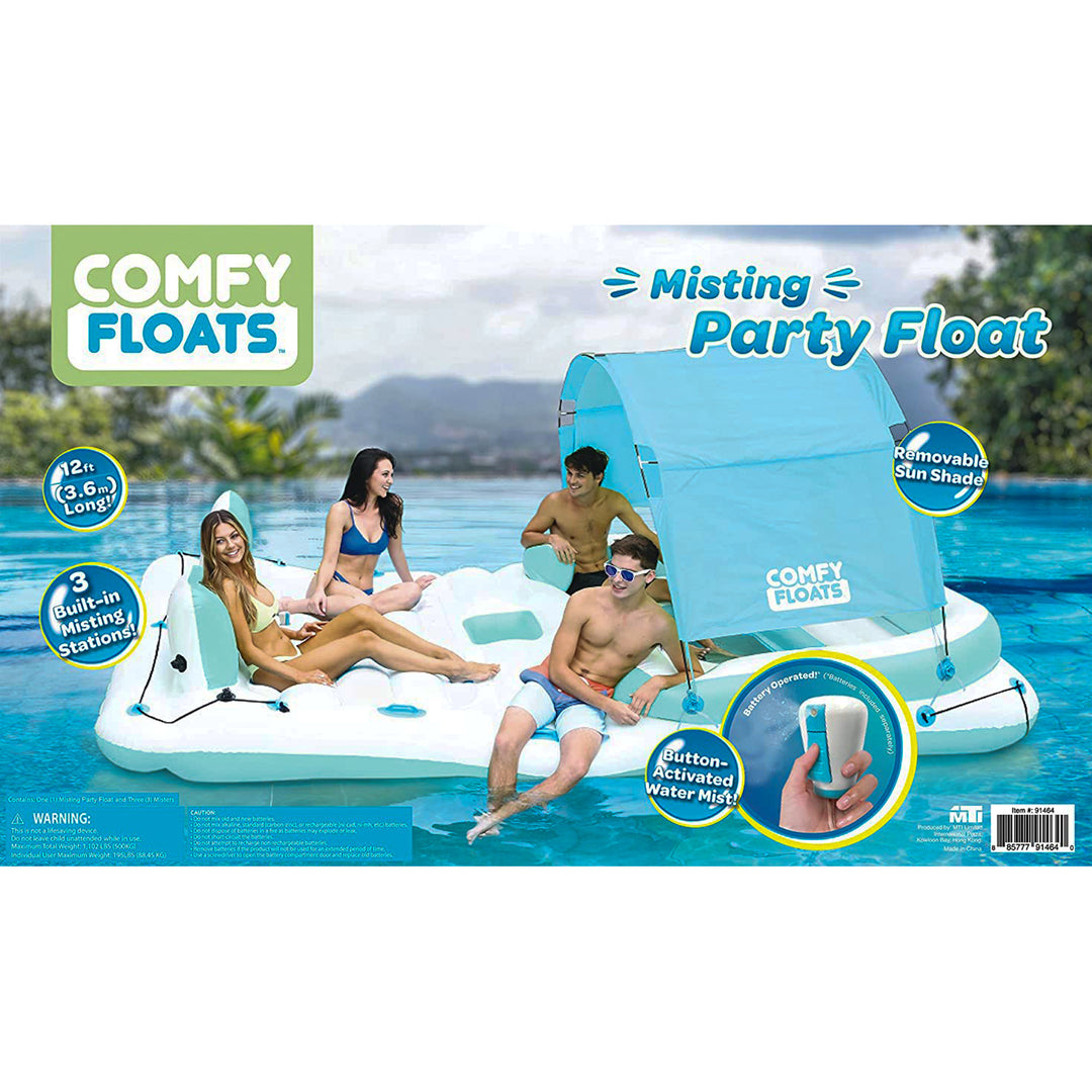 Comfy Floats 13 Ft Misting Party Platform Inflatable Float, Green (Open Box) - VMInnovations