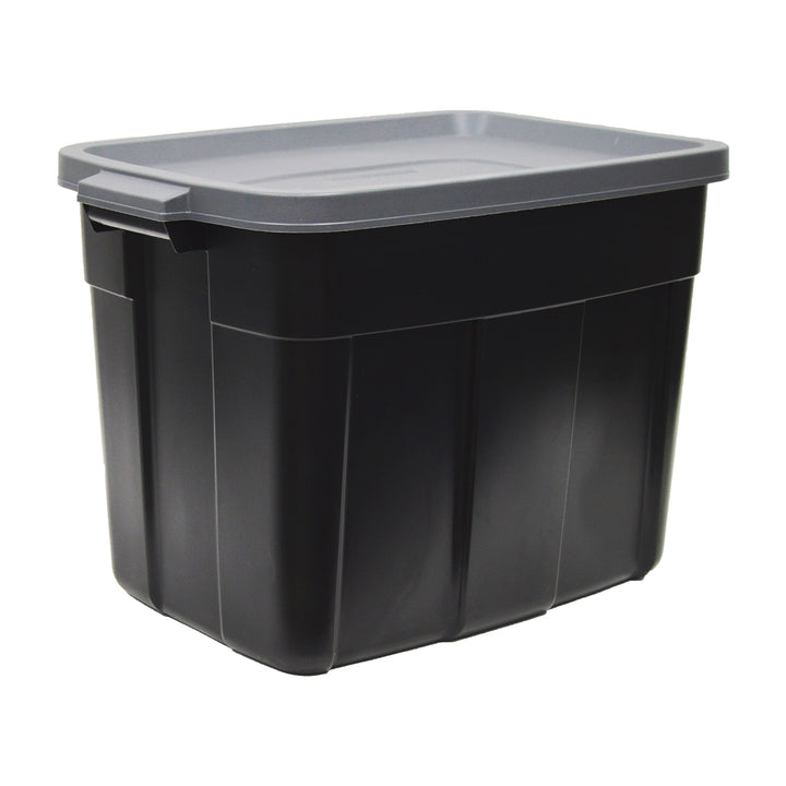 Rubbermaid Roughneck 18 Gal Storage Container Organizer, Black & Gray (6 Pack)