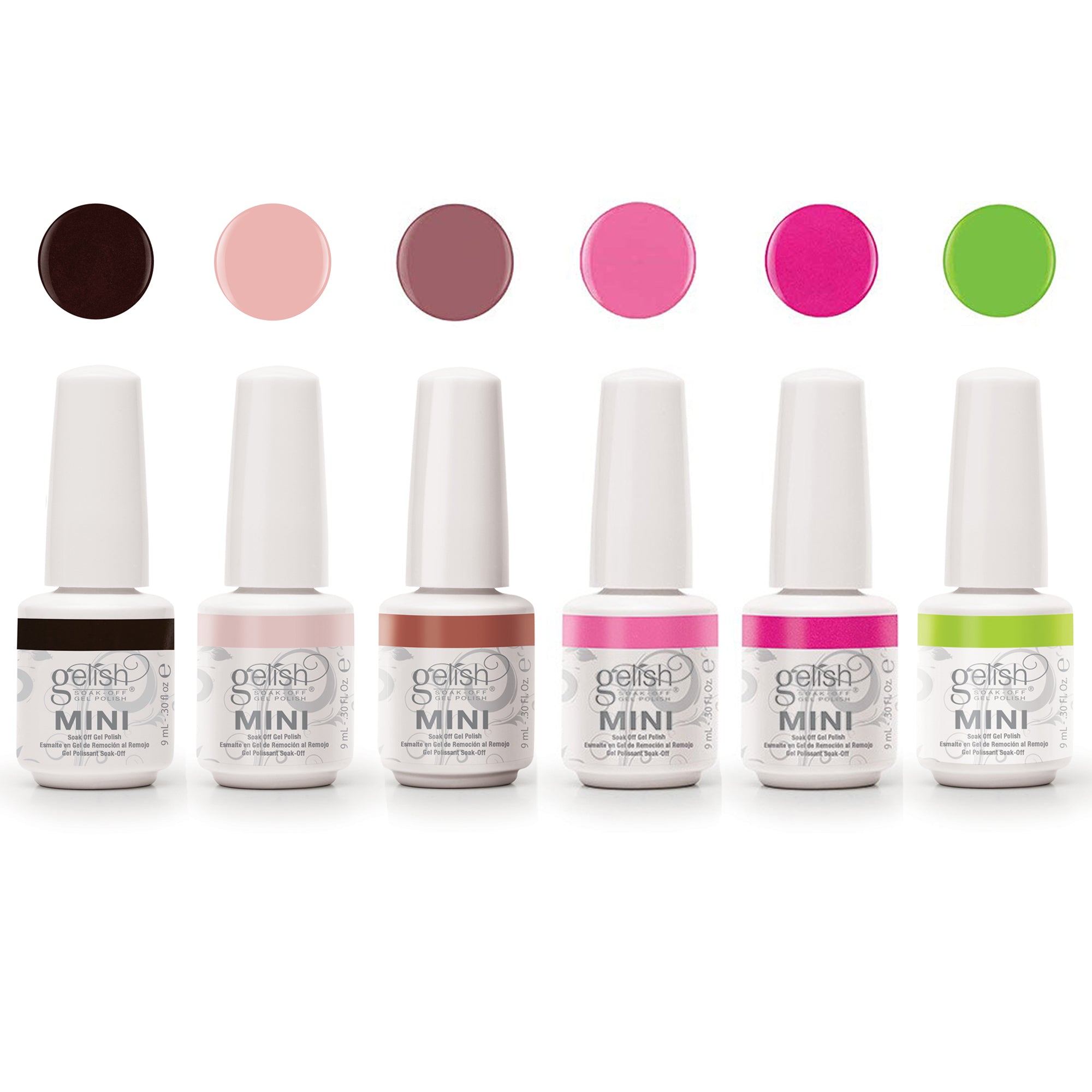 Gelish Mini Passion Collection 9 mL Soak Off Gel Nail Polish Set & Basix Care - VMInnovations