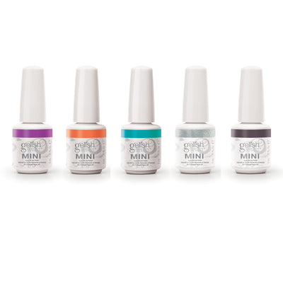 Gelish Dynamic Duo Foundation & Top Coat with Mini Petal 5 Color Gel Polish Set - VMInnovations