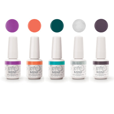 Gelish Dynamic Duo Foundation & Top Coat with Mini Petal 5 Color Gel Polish Set - VMInnovations