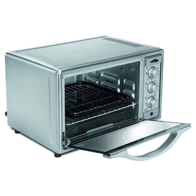 Oster 6 Slice Brushed Stainless Steel Convection Toaster Oven, Silver (Open Box)