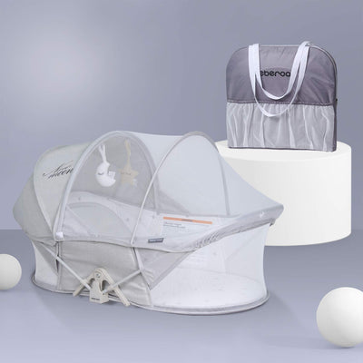 Beberoad Portable Foldable Newborn Bassinet w/ Mosquito Net, Light Gray (Used)