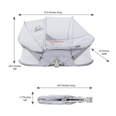 Beberoad Portable Foldable Newborn Bassinet w/ Mosquito Net, Light Gray (Used)