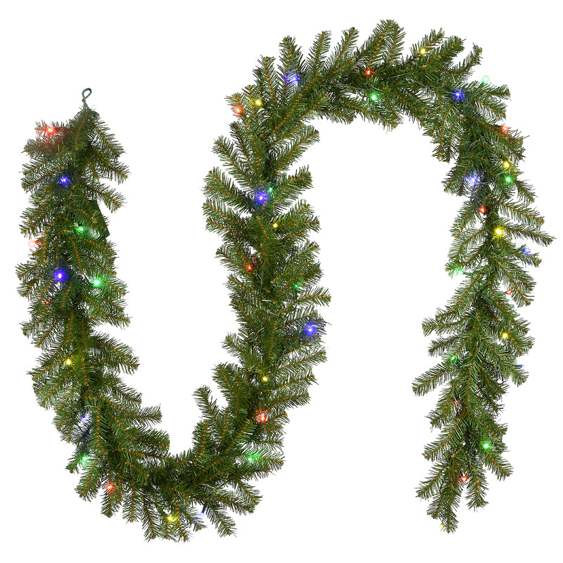 National Tree Company Pre Lit Garland w/ Colored Lights and Timer Box (Open Box)