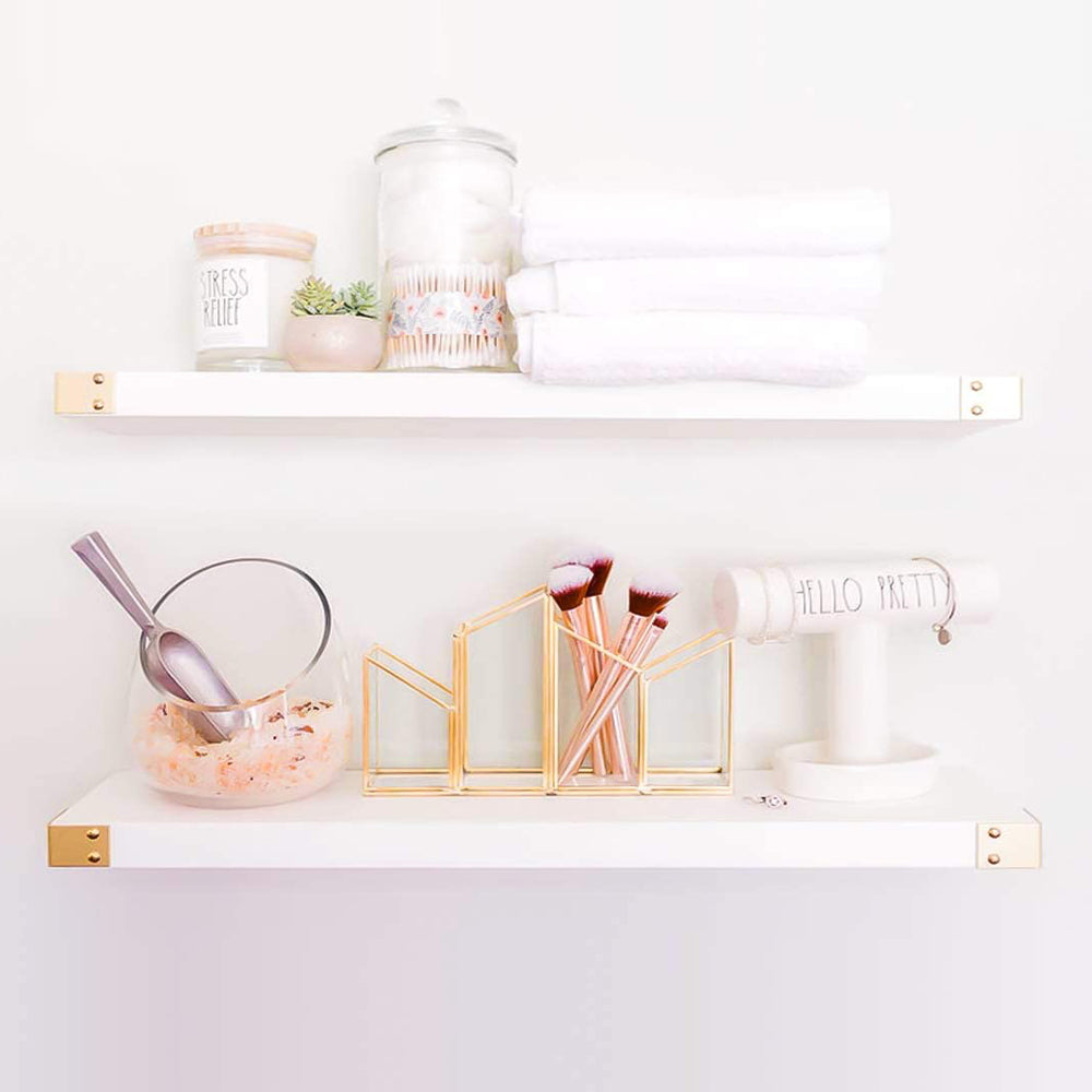 Willow & Grace Noelle 36" Wood Wall Mount Shelves, White, Set of 2 (Open Box) - VMInnovations