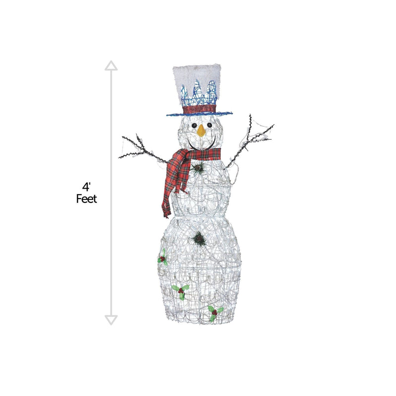 NOMA Pre Lit LED Light Up Whimsical Snowman Outdoor Holiday Lawn Decoration