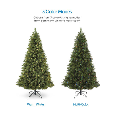 NOMA 7-Ft Henry Fir Color Changing LED Pre-Lit Holiday Christmas Tree(For Parts)
