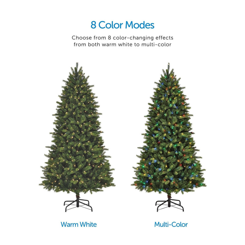 NOMA 7.5 Ft Colorado Pine Color Changing LED Pre Lit Christmas Tree (Open Box)