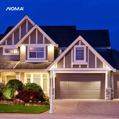 Noma Triple-Head Weather Resistant Lamp Post Lantern w/Real Glass, White (Used) - VMInnovations