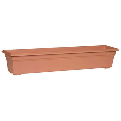 Novelty 36 Inch High Grade Plastic Countryside Flower Box, Matte Terracotta