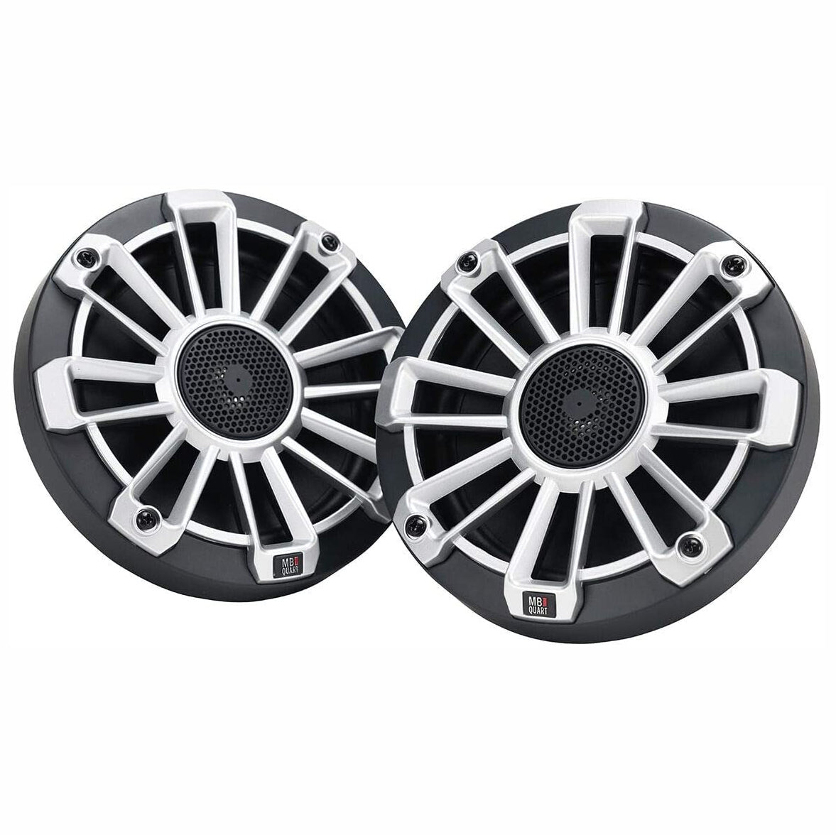 MB Quart NP1-116 Nautic Premium 6.5 Inch Marine Speaker Pair w/ 3 Grills, Black - VMInnovations