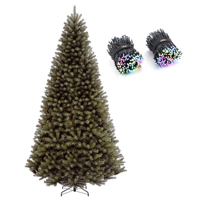 National Tree Company North Valley Spruce 9 Foot Christmas Tree & String Lights