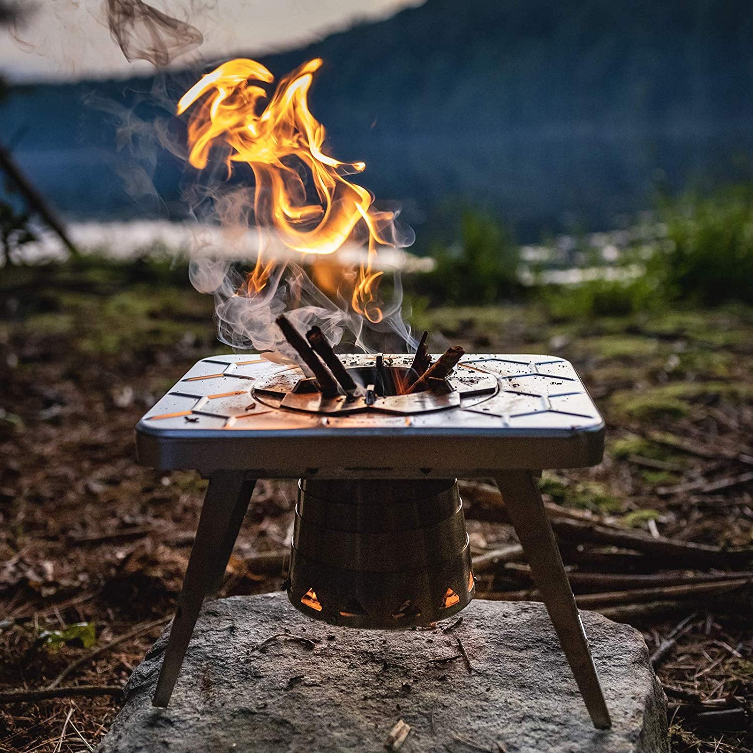nCamp Universal Portable Stainless Steel Wood Burning Camping Stove (Open Box)