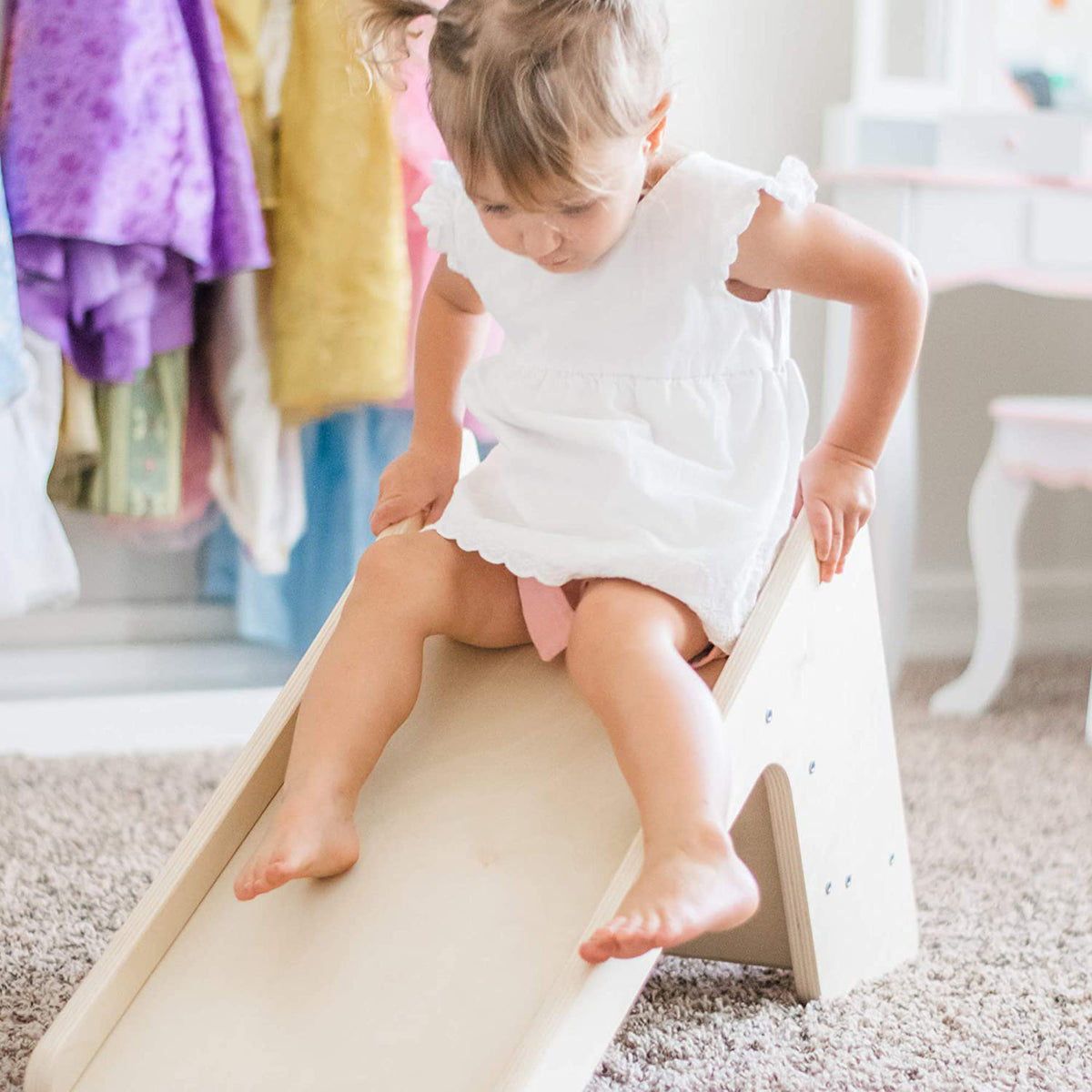 Tottlr All Wooden Toddler Exercise Development Activity Small Slide Play Chair - VMInnovations