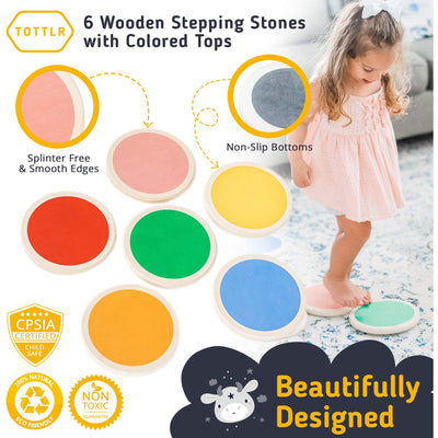 Tottlr All Wooden Toddler Exercise Development Activity Stepping Stone Play Set - VMInnovations
