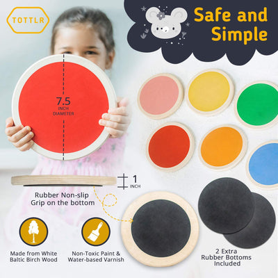 Tottlr All Wooden Toddler Exercise Development Activity Stepping Stone Play Set - VMInnovations