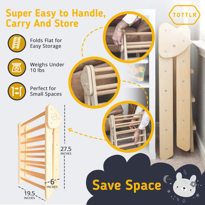 Tottlr All Wooden Toddler Growth Development Activity Climbing Triangle Play Set - VMInnovations