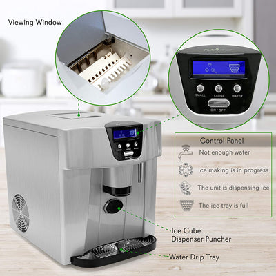 NutriChef Portable Kitchen Ice Cube Maker & Water Dispenser Machine (For Parts)