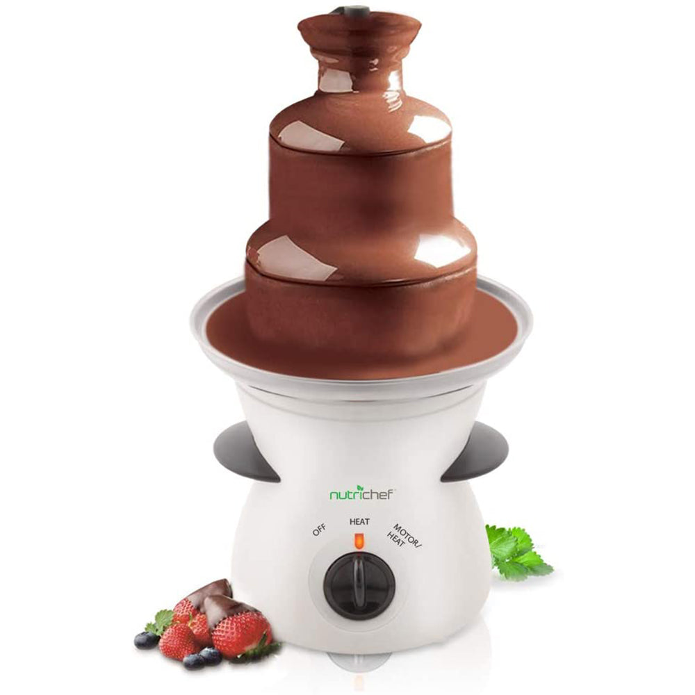 NutriChef 16oz 3 Tier Electric Fondue Maker Fountain Chocolate Melter (Open Box) - VMInnovations