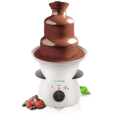 NutriChef 16oz 3 Tier Electric Fondue Maker Fountain Chocolate Melter (Used)