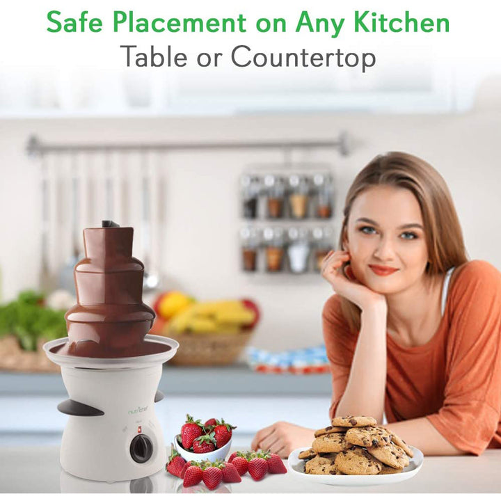 NutriChef 16oz 3 Tier Electric Fondue Maker Fountain Chocolate Melter (4 Pack) - VMInnovations