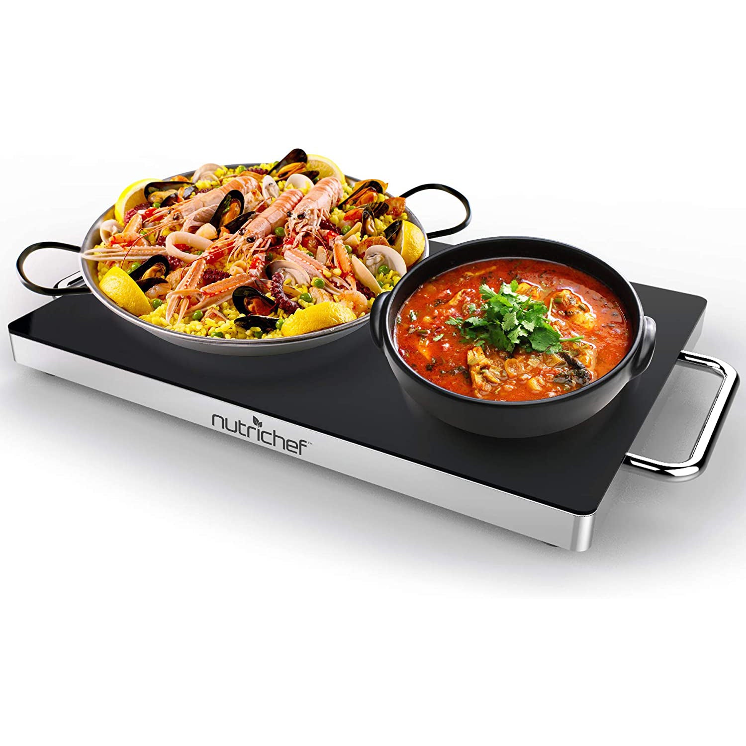 NutriChef Portable 16.5 x 11" Electric Food Warmer Platter Tray Buffet Hot Plate