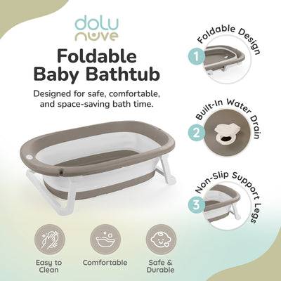 Dolu Nuve Foldable Baby Bathtub Collapsible Infant Bath Tub Newborns(Open Box) - VMInnovations