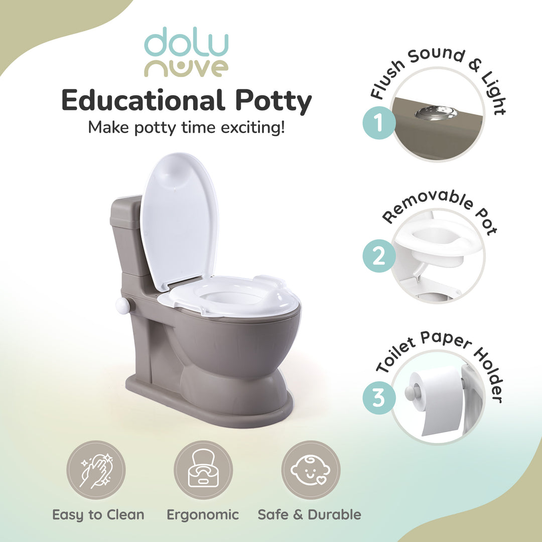 Dolu Nuve Educational XL Potty, Flip-Top Lid for Children 18 months +(Open Box)