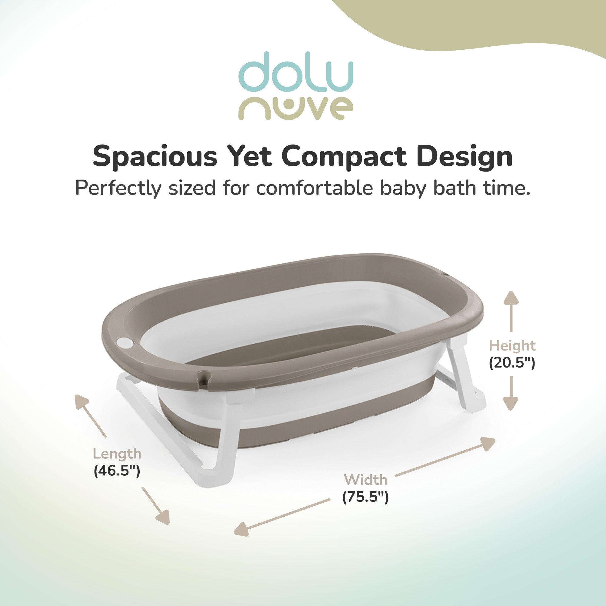 Dolu Nuve Foldable Baby Bathtub Collapsible Infant Bath Tub Newborns(Open Box)