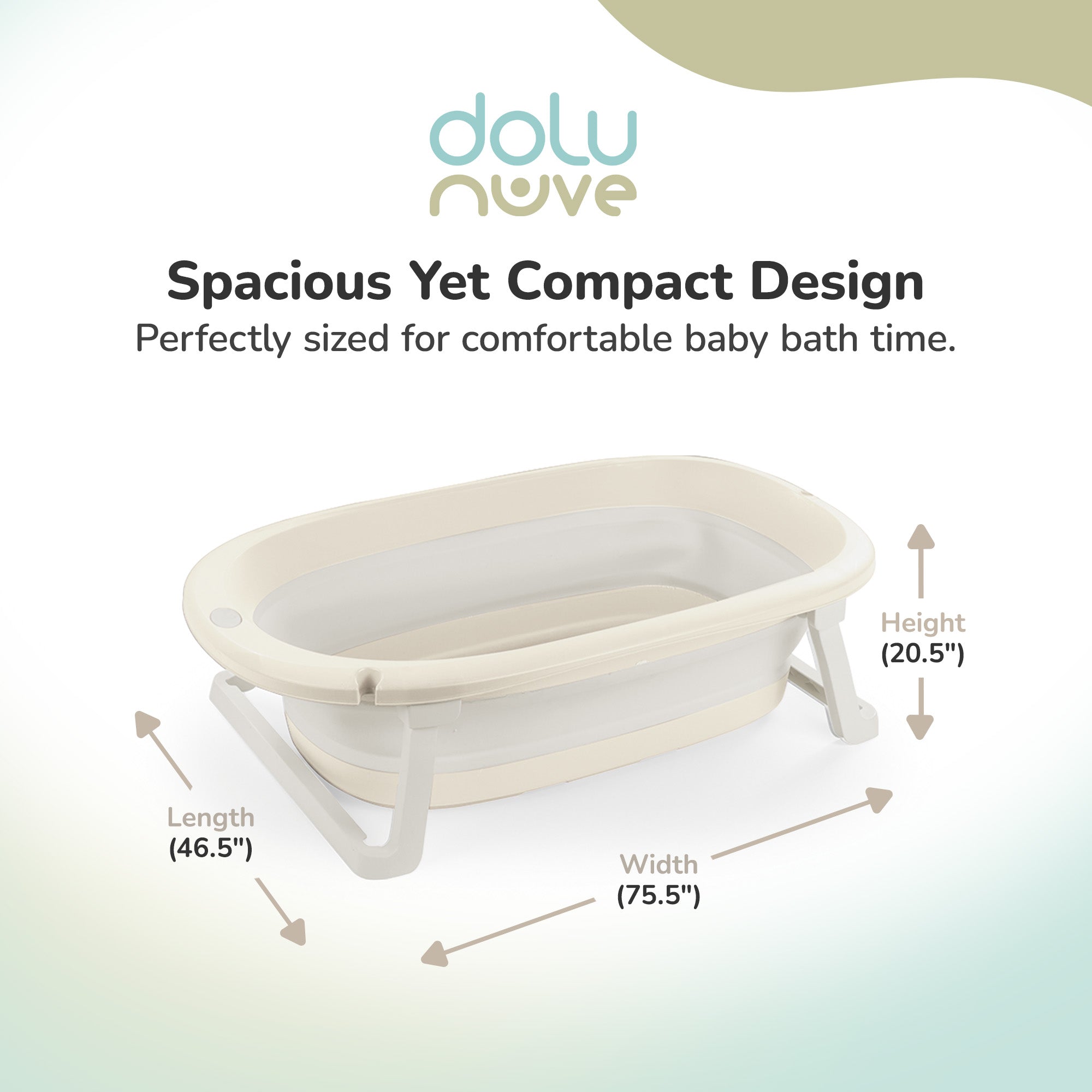Dolu Nuve Foldable Baby Bathtub Collapsible Infant Tub for Newborns(Open Box)