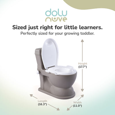 Dolu Nuve Educational XL Potty, Flip-Top Lid for Children 18 Months & Up, Grey - VMInnovations