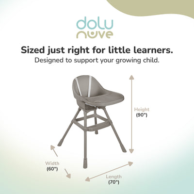 Dolu Nuve Practical High Chair for 6 Months & Up, 3 Point Harness, (Open Box) - VMInnovations