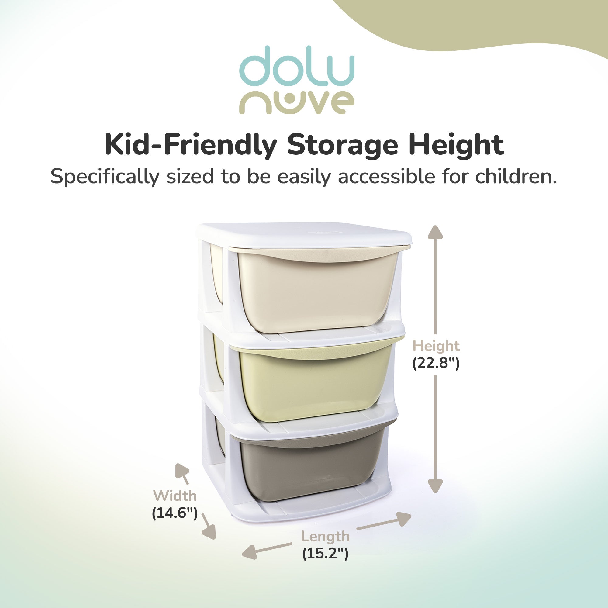 Dolu Nuve Kids 3-Tier Storage Unit with Drawers Plastic Organizer for Toys(Used) - VMInnovations
