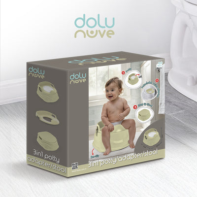 Dolu Nuve 3-in-1 Potty, Toilet Adapter, and Step Stool, Green (Open Box)