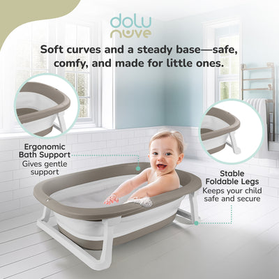 Dolu Nuve Foldable Baby Bathtub Collapsible Infant Bath Tub Newborns(Open Box)