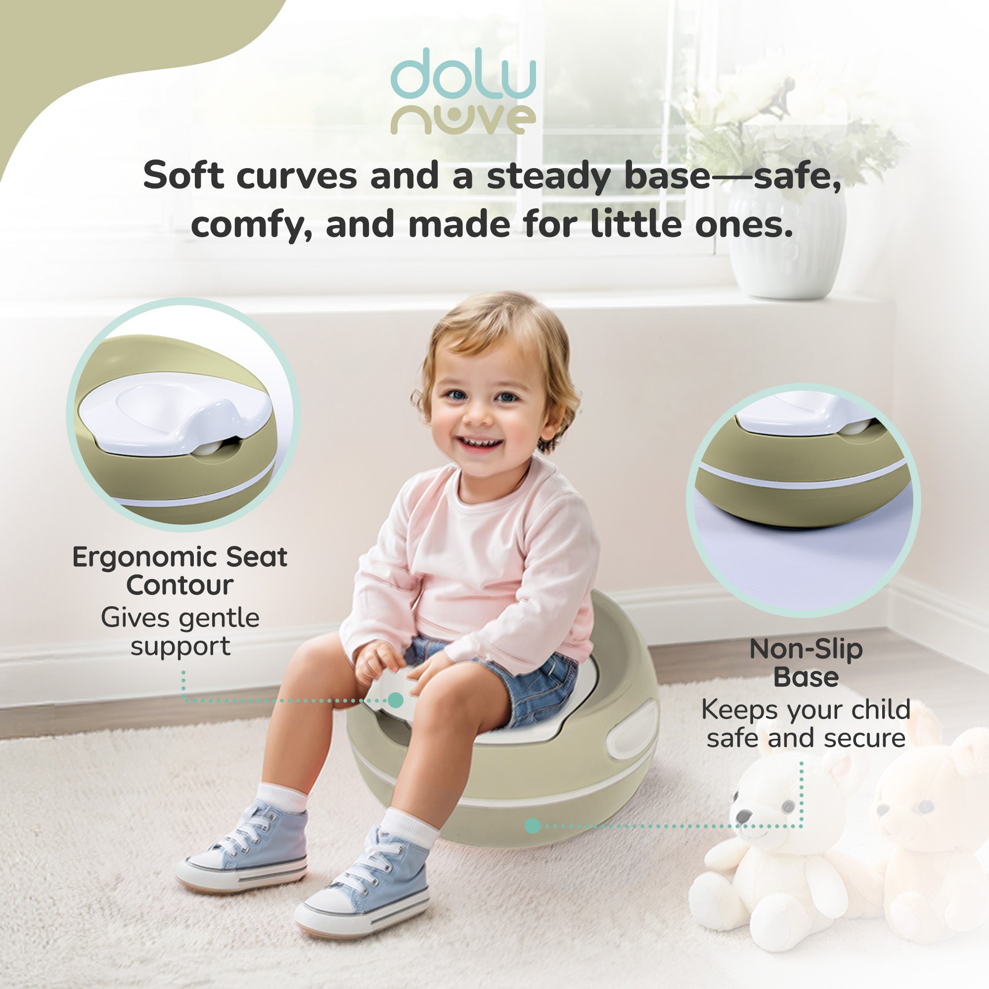 Dolu Nuve Potty Training Seat, Portable Toilet Chair for Kids, (Open Box)