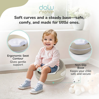 Dolu Nuve Potty Training Seat, Portable Toilet Chair for Kids, Relax Beige - VMInnovations