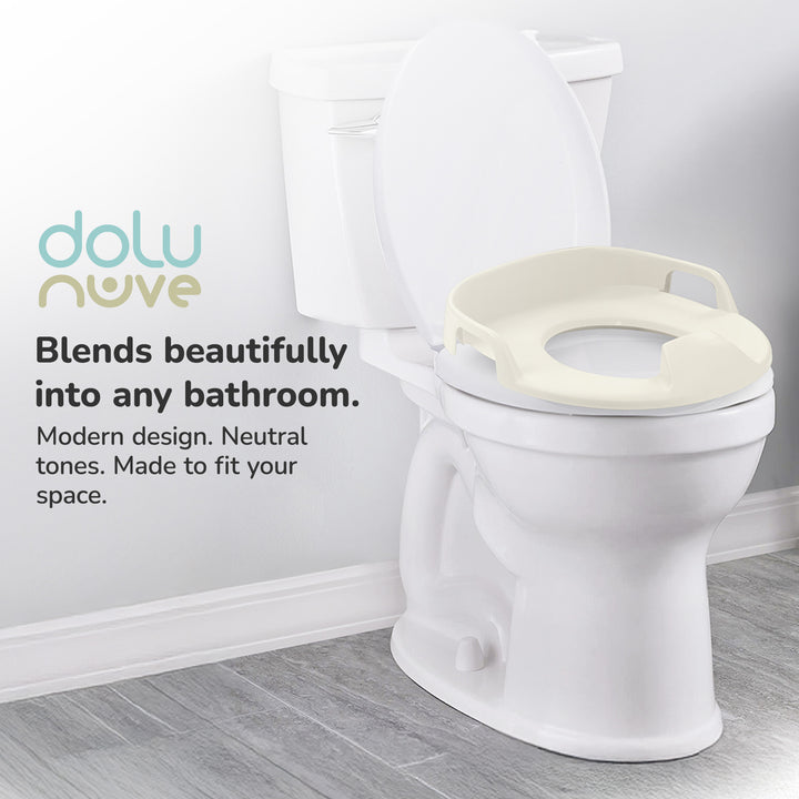 Dolu Nuve 3-in-1 Potty, Toilet Adapter, and Step Stool, Ergonomic Design, Beige