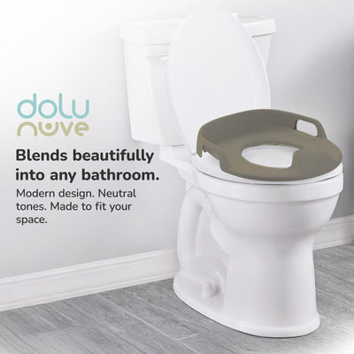 Dolu Nuve 3-in-1 Potty, Toilet Adapter, and Step Stool, Ergonomic Design, Grey - VMInnovations