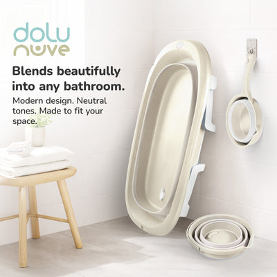 Dolu Nuve 3-Piece Foldable Baby Bath Set, Infant Tub, Bucket & Rinse Cup (Used)