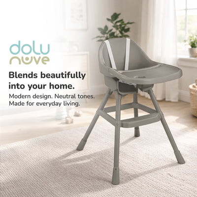 Dolu Nuve Practical High Chair for 6 Months & Up, 3 Point Harness, (Open Box) - VMInnovations